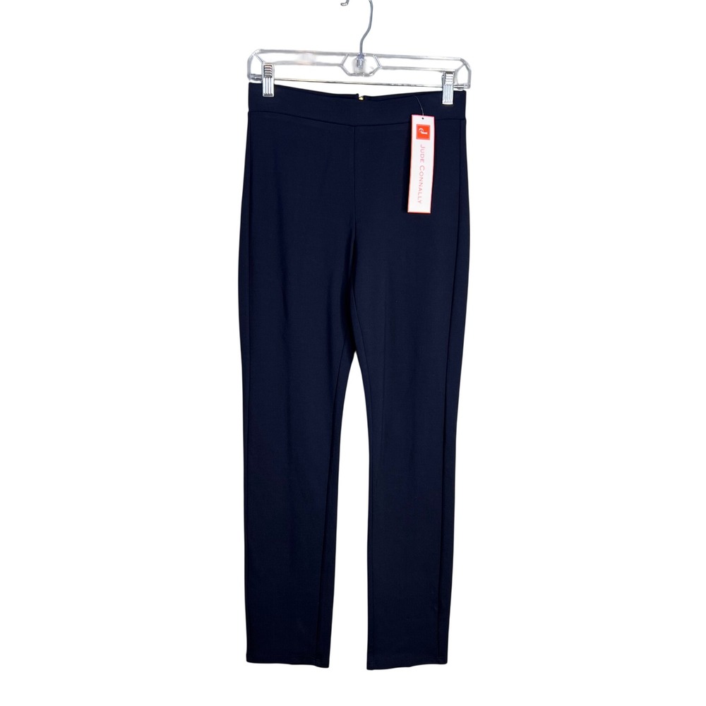 Jude Connally Olivia Ponte Ankle Pants Size XS Navy Blue Back‎ Zipper NWT